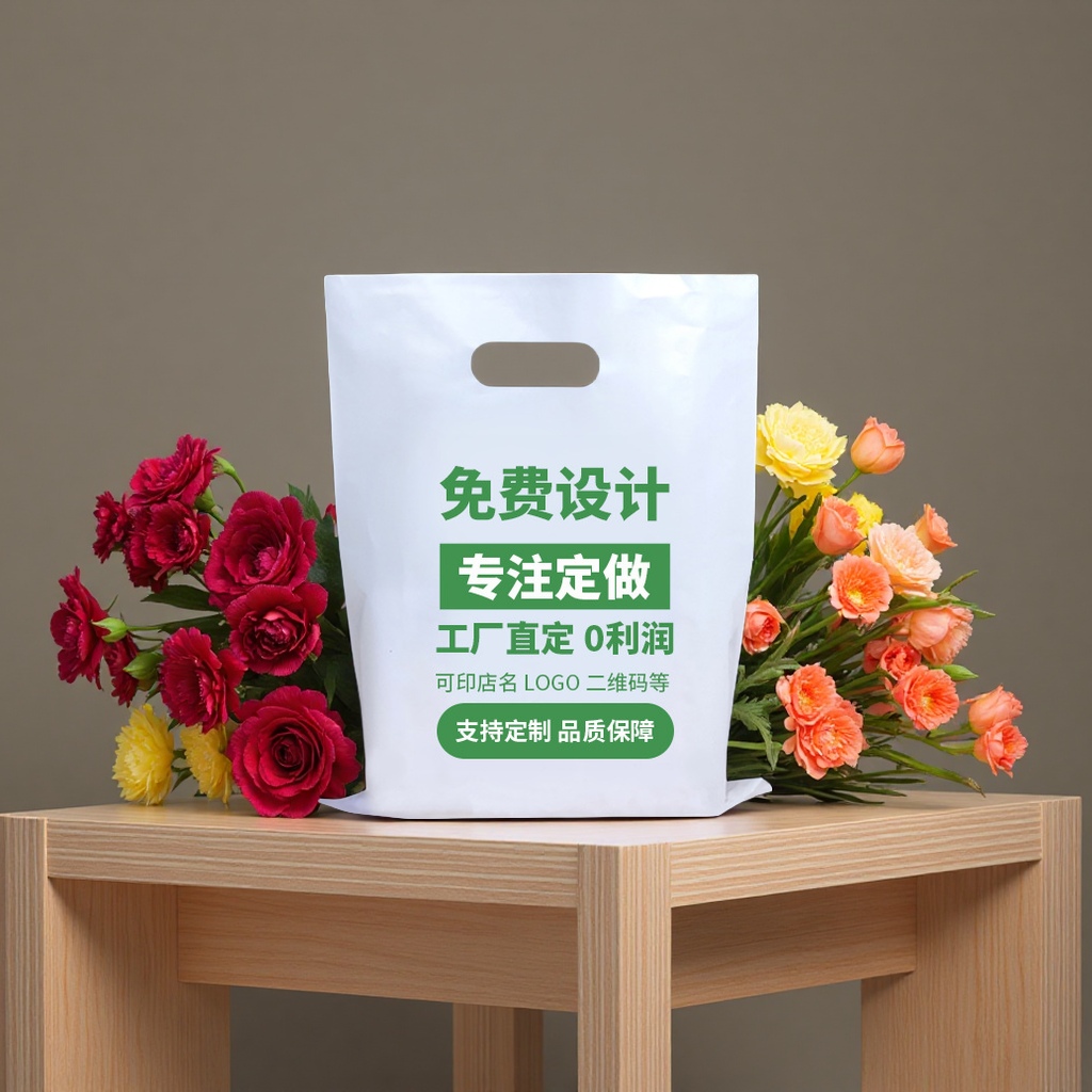 四指袋塑料手提袋服装礼品化妆品平口包装袋医院眼镜店购物袋塑料包装袋