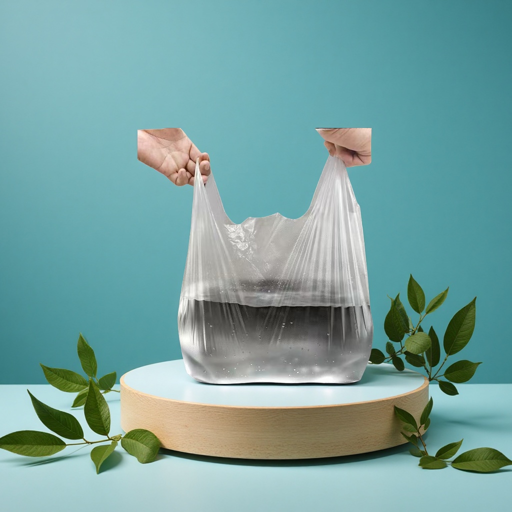 Wholesale food-grade white transparent plastic bags, disposable takeout packaging, hand-held vest packaging bags, convenient bags, plastic packaging details Picture