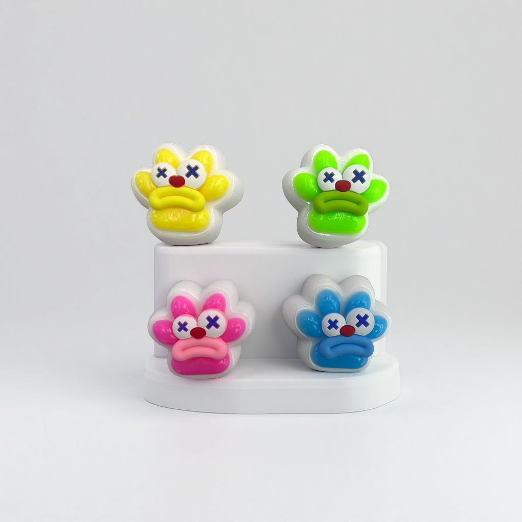 大嘴玩具55g白底彩点中猫爪趣味玩偶儿童益智手偶互动玩具