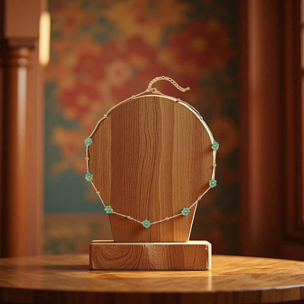 绿叶款长款简约毛衣链摩洛哥风格天然石材质女项链时尚百搭配饰产品图