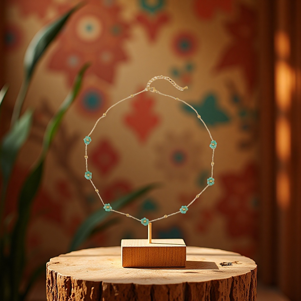 绿叶款长款简约毛衣链摩洛哥风格天然石材质女项链百搭时尚配饰105437237