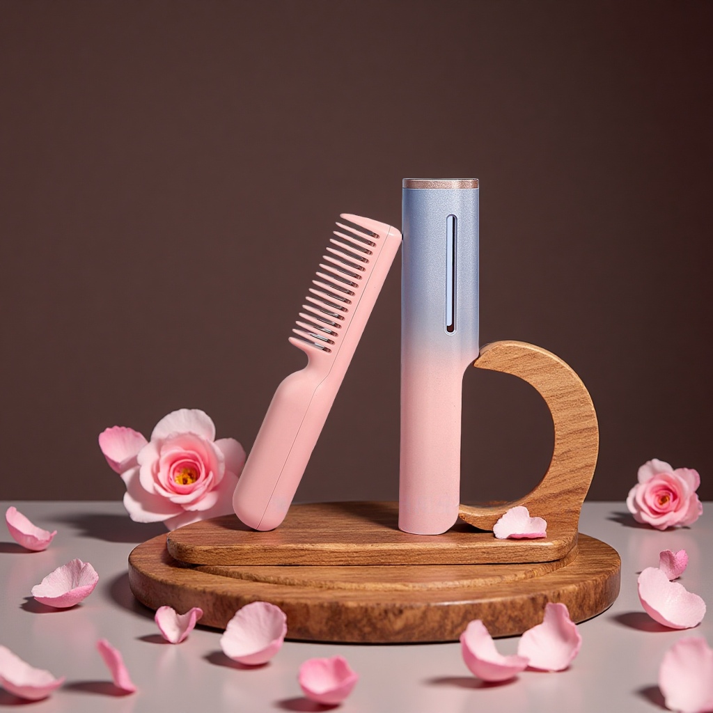 Cross-Border Wireless Lazy Person's Hair Straightening Comb, Mini Portable High Head And Top Dual-Purpose Hair Straightening Clip, Hair-Safe Styling Household Appliance