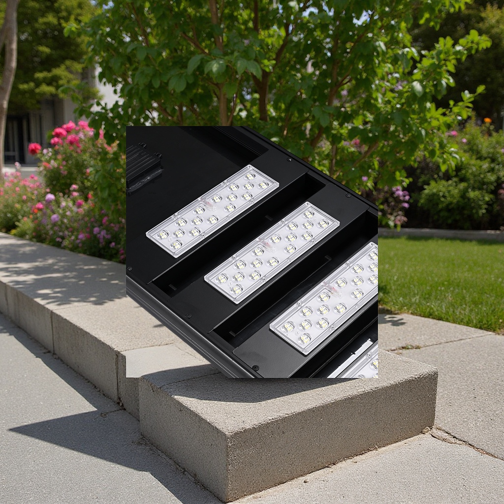 Solar LED street lamp, sensor waterproof, outdoor park and courtyard lighting integrated energy-saving lamp, lights up at night details Picture