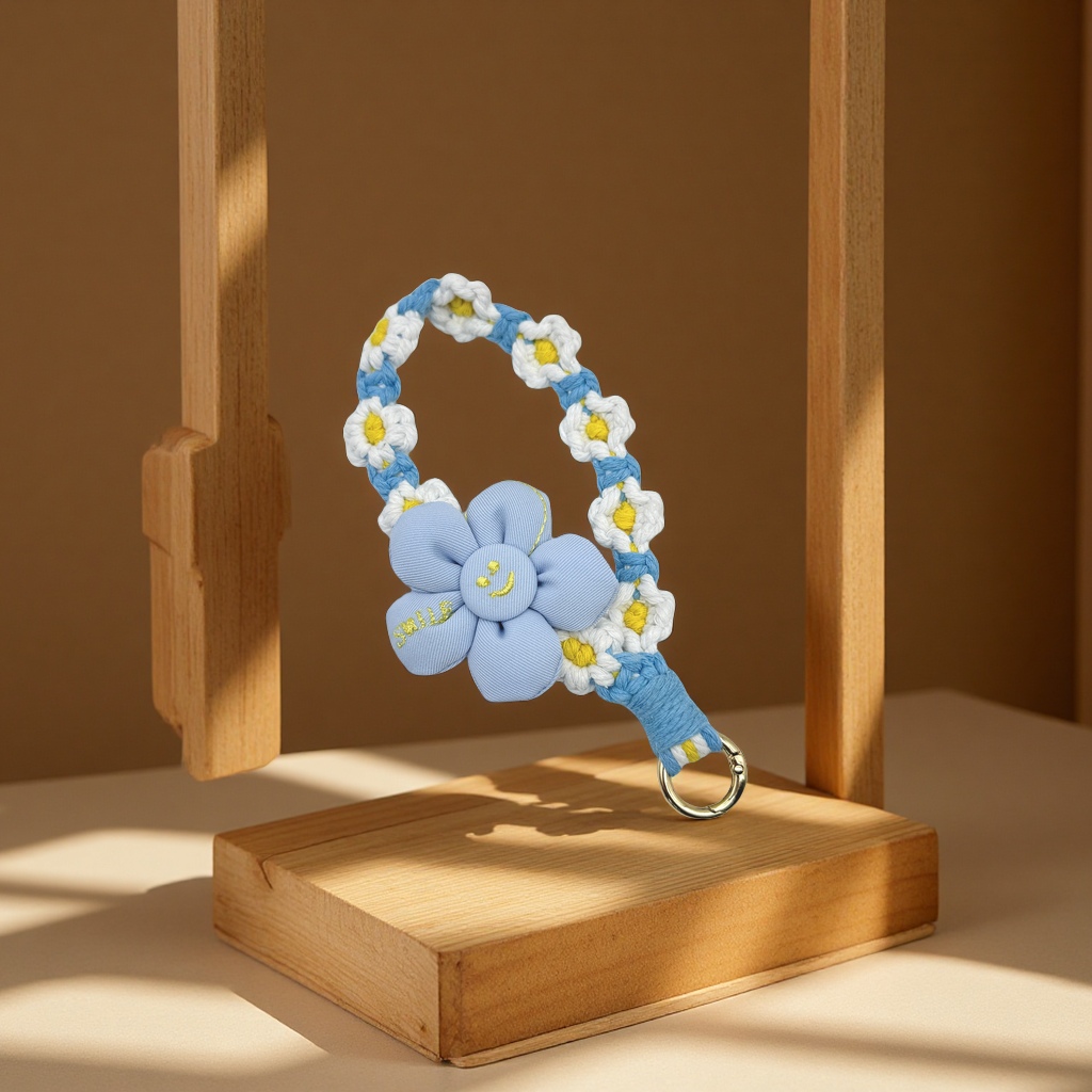 ins hand-woven Bohemian Daisy mobile phone chain keychain, colorful jewelry bracelet, cross-border bestseller Application Scenario