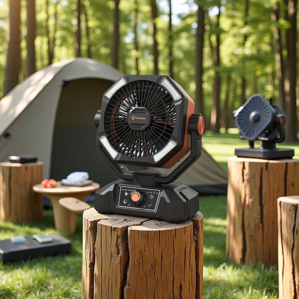 新品跨境野营风扇便携式烧烤户外露营风扇