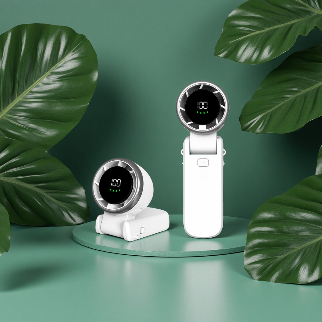 2025新款高速手持迷你风扇折叠挂脖便携涡轮USB充电小电扇居家日用夏季必备