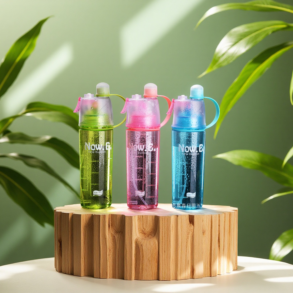 抖音爆款创意喷雾水杯户外便携塑料儿童礼品印logo包装塑料瓶壶