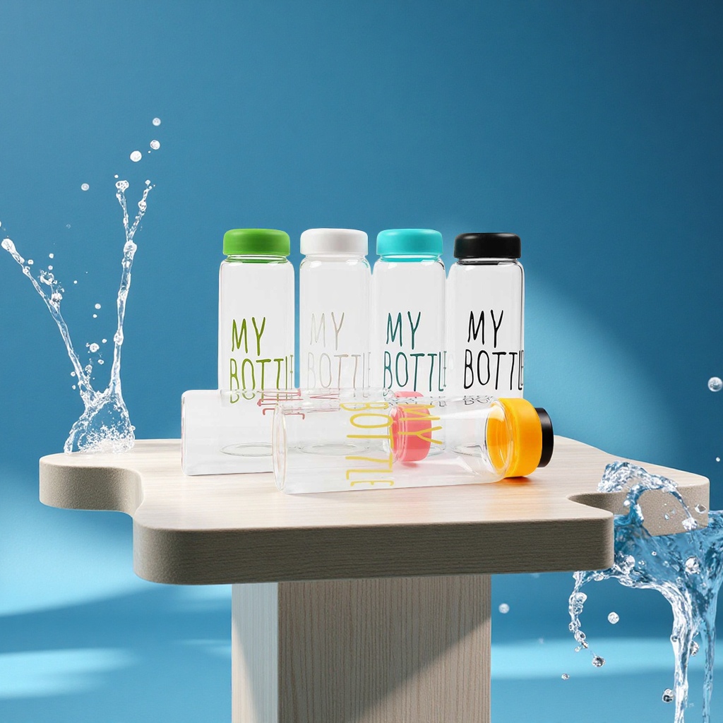 简约透明塑料水杯户外便携运动情侣茶水分离学生礼品瓶批发