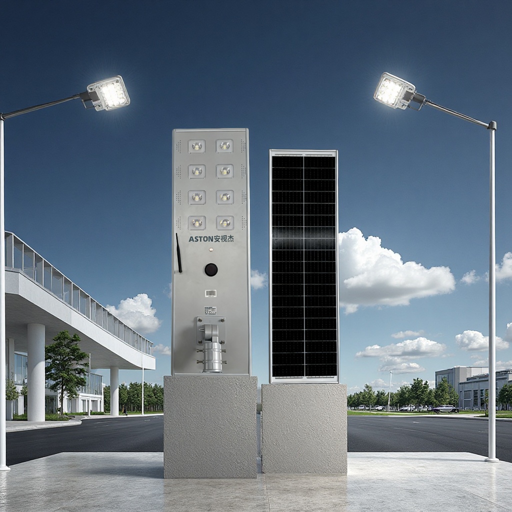 Factory-direct supply aluminum material solar street lamps, integrated outdoor municipal and industrial lighting, intelligent sensing energy-saving lighting fixtures, outdoor lamps