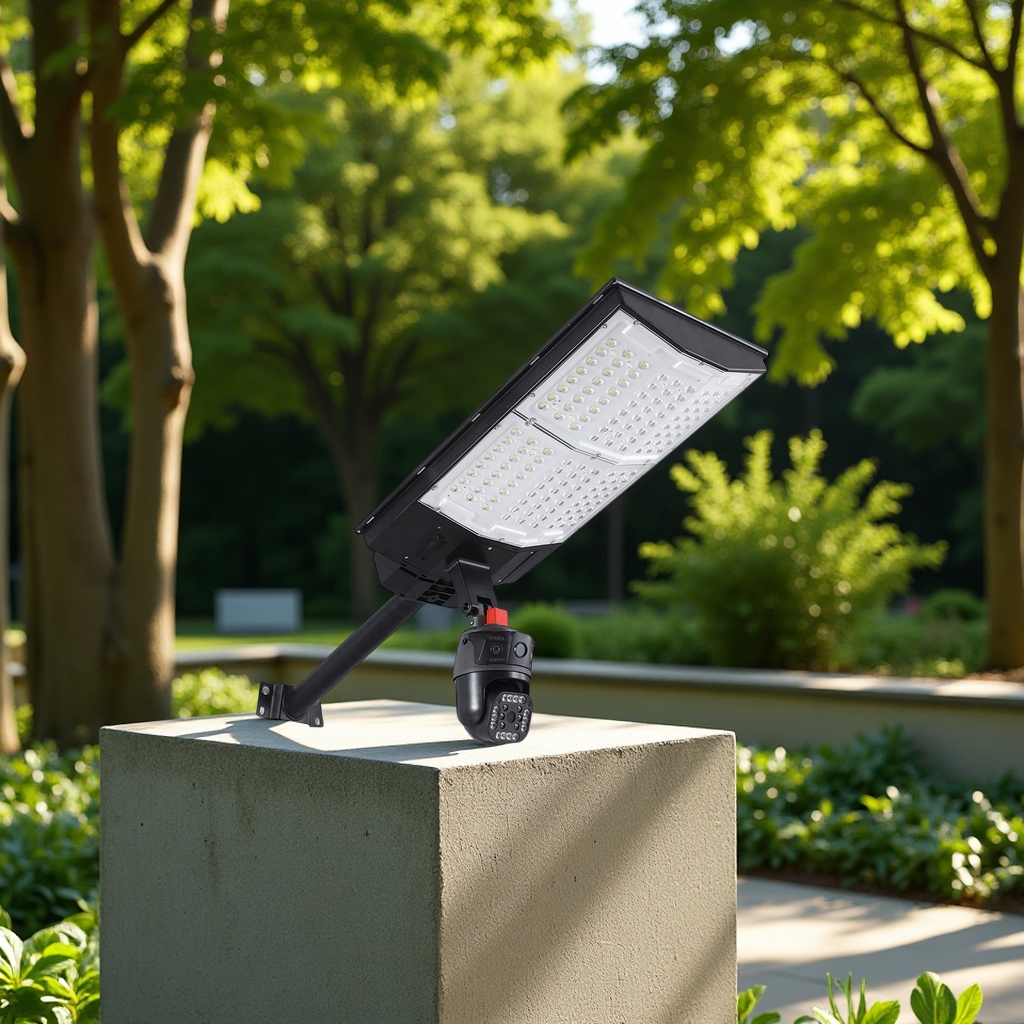 Nueva luz de calle solar al aire libre patio luz 4GWiFi auto monitor jardín iluminación lámpara al aire libre paisaje details Picture