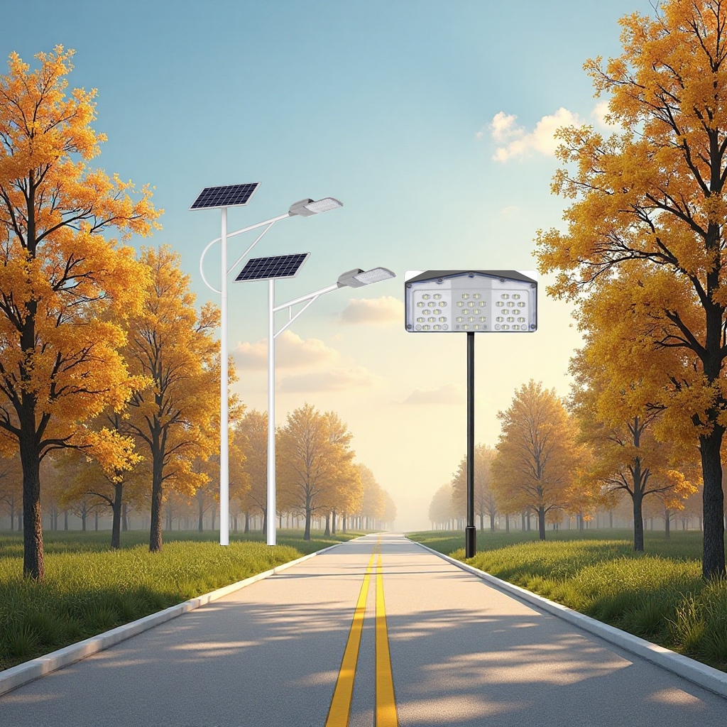 Solar street lamps for outdoor use, complete sets of 6-meter, 7-meter and 8-meter ultra-bright LED lighting for new rural roads, courtyard lamps and decorative lighting