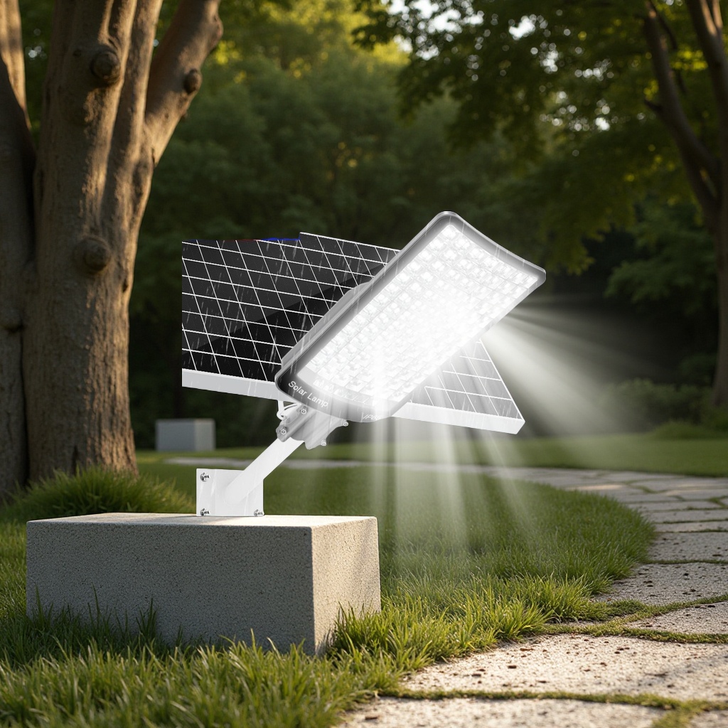 Lámparas solares hogar iluminación automática del patio rural exterior de alta potencia LED impermeable a prueba de rayos luz de calle iluminación exterior Specification image