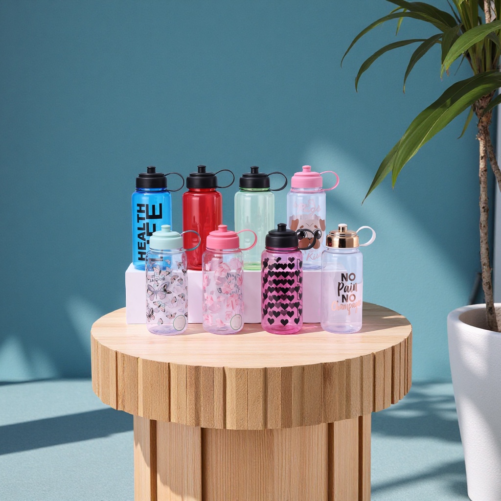 创意简约耐摔塑料水杯大容量运动直饮户外便携随手杯批发日用百货杯具保温瓶