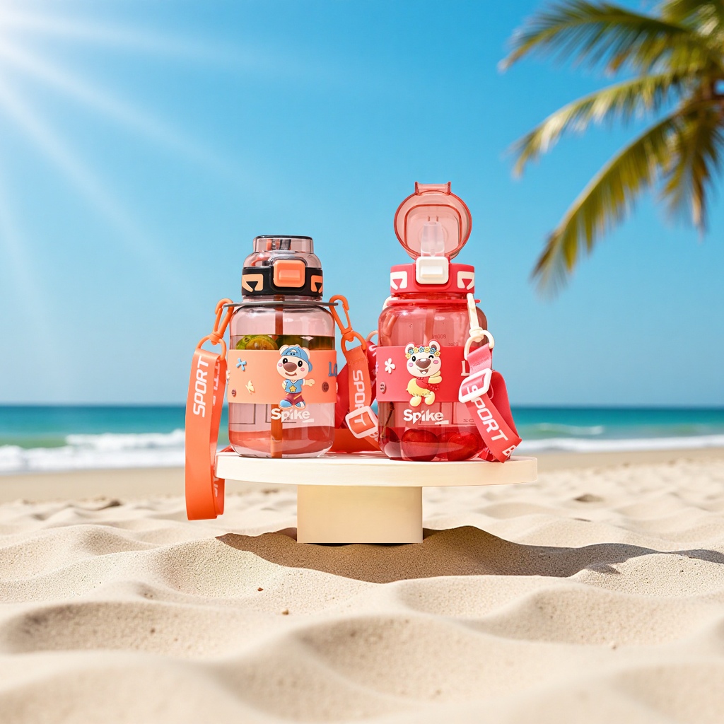 夏季新款户外塑料大肚水杯带吸管男女高颜值便携运动水壶日用百货