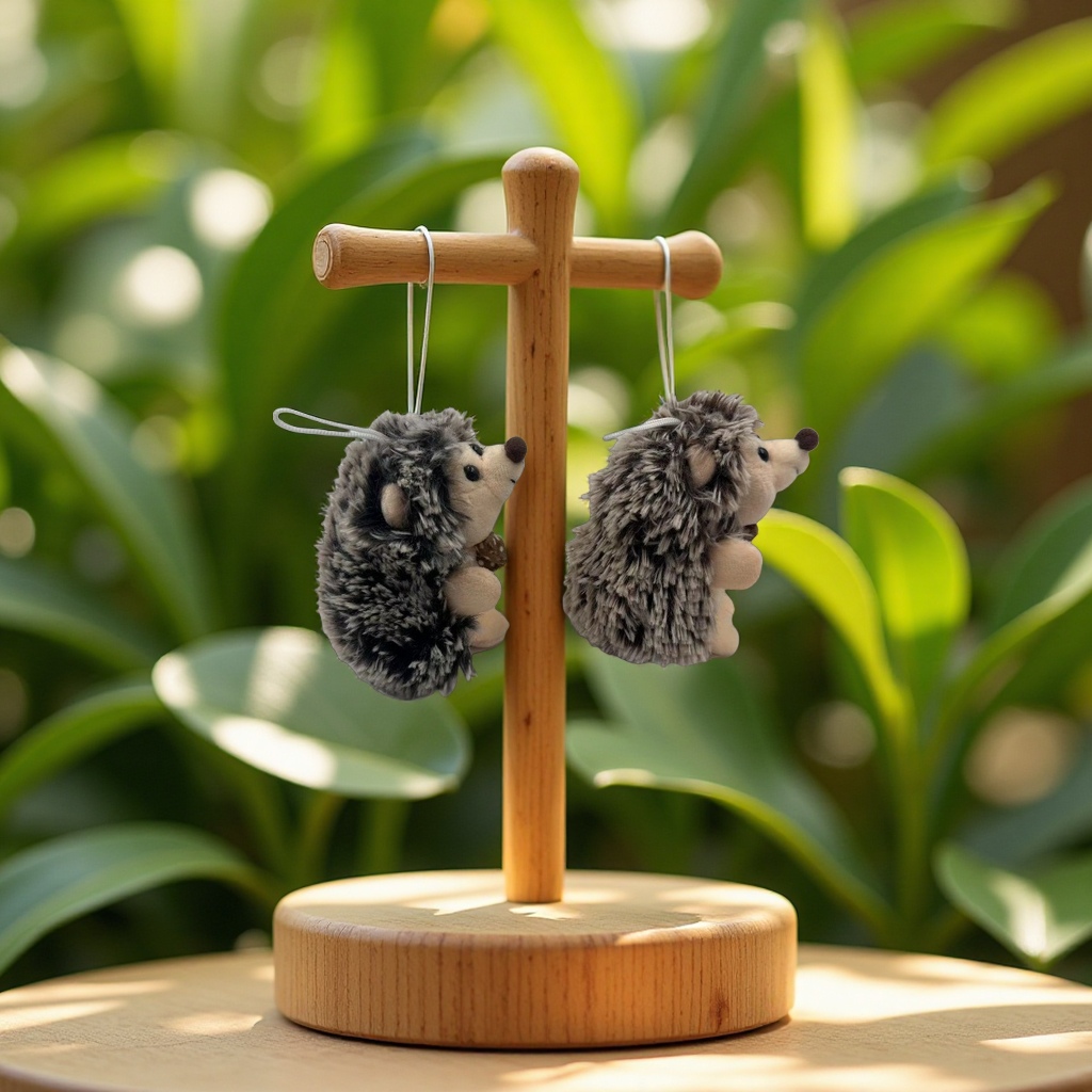 创意毛绒小刺猬钥匙扣书包挂件衣服配饰旅游纪念品毛绒玩偶公仔娃娃