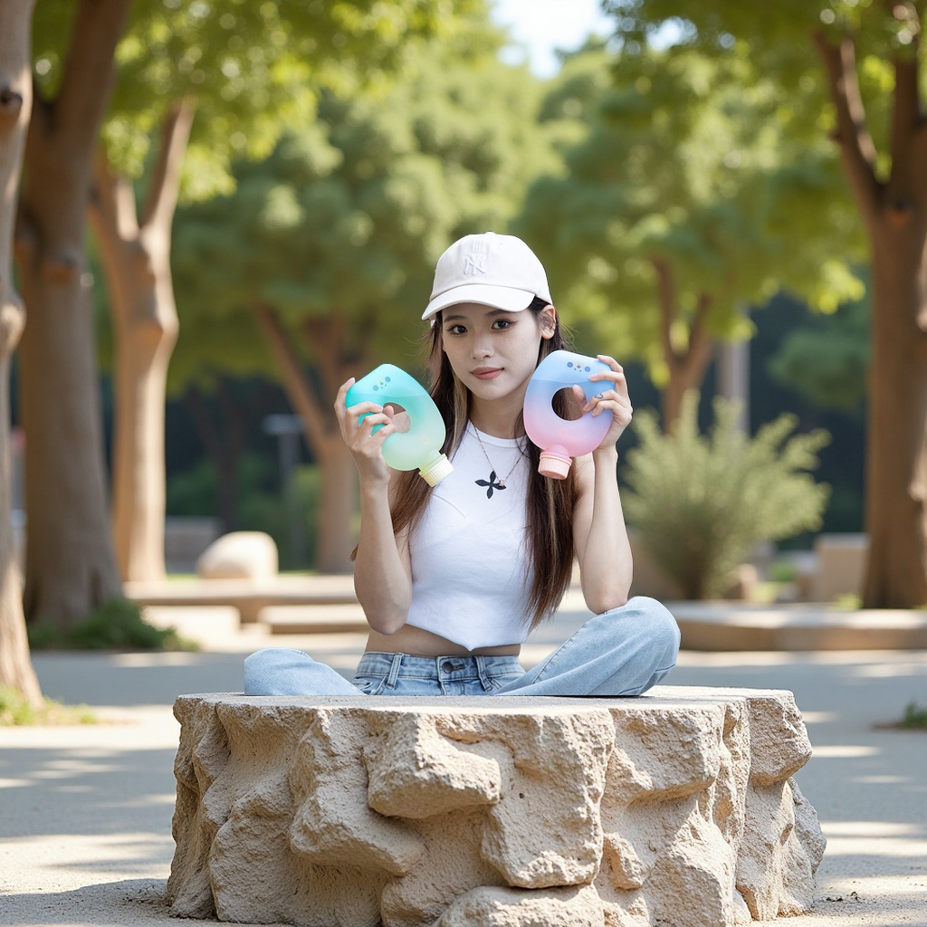 夏季新款渐变磨砂运动水壶户外便携创意潮流健身趣味qq壶酒水饮料玻璃瓶