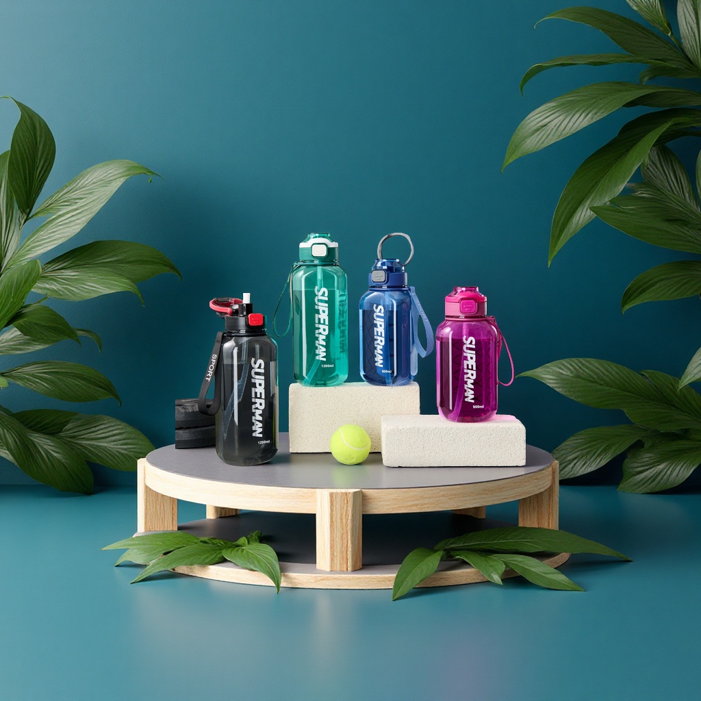 便携运动水杯新款食品级材质双饮吸管茶隔耐高温耐摔防爆水壶日用百货杯具