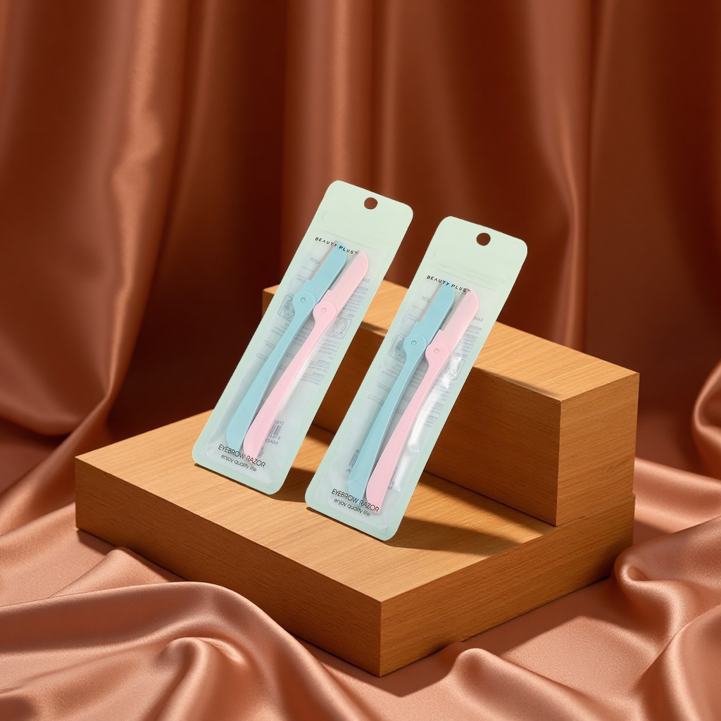 便携式修眉刀两支装女士折叠微距刮眉刀美容化妆防滑批发美妆工具