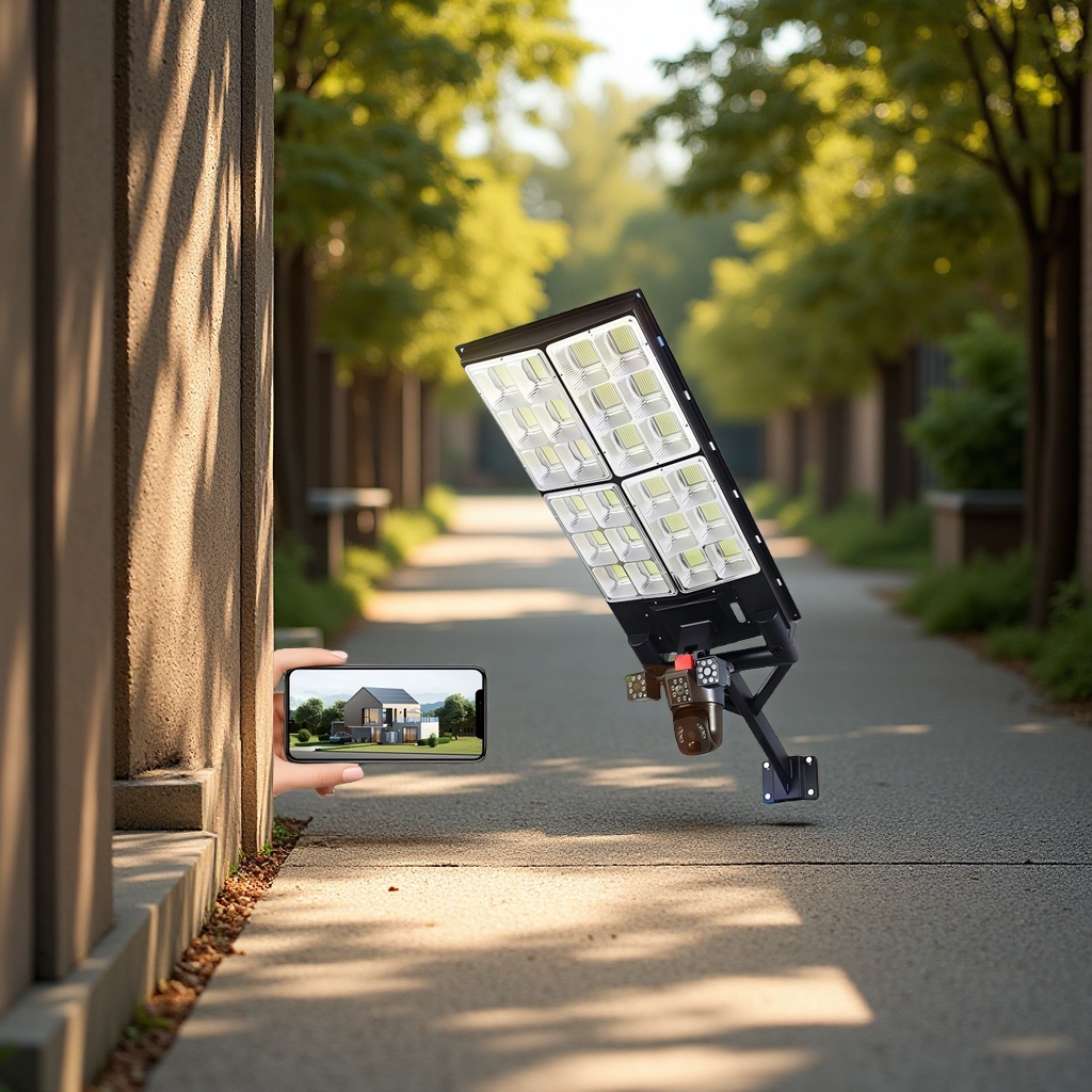 Solar-powered surveillance lights, outdoor rural roads, courtyard sensor cameras, smart led lights, lighting fixtures, outdoor lamps