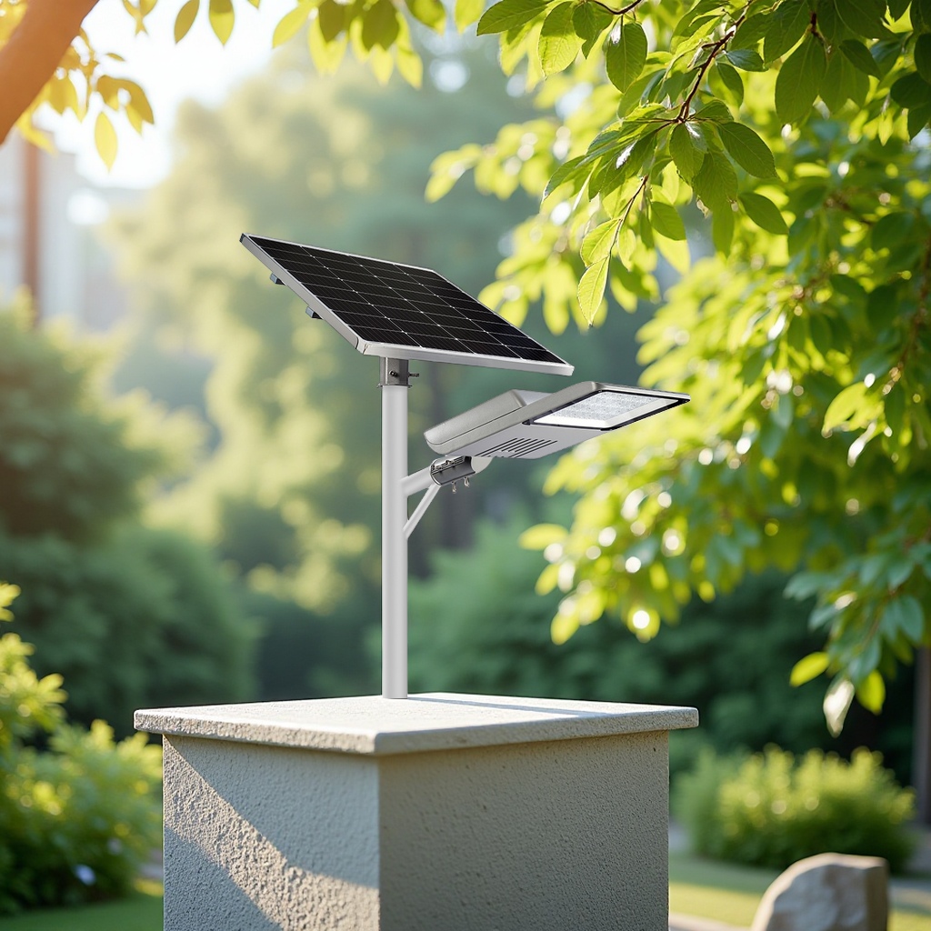 Split-type solar street lamps with 60W, 80W and 100W built-in batteries are energy-saving and environmentally friendly outdoor lighting fixtures