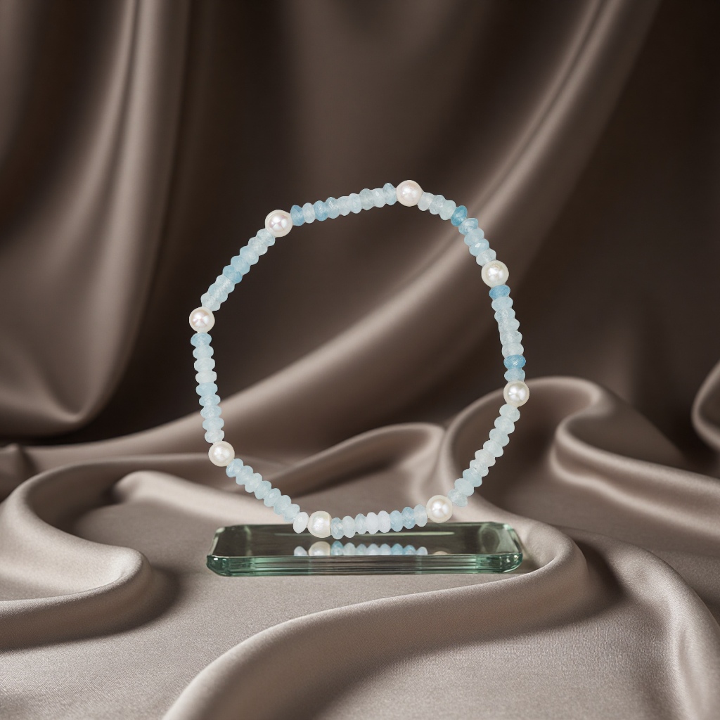 Shi Family Pearl Natural Stone beaded bracelet for Women, light luxury and versatile, 3*4mm fashionable jewelry, a niche high-end accessory