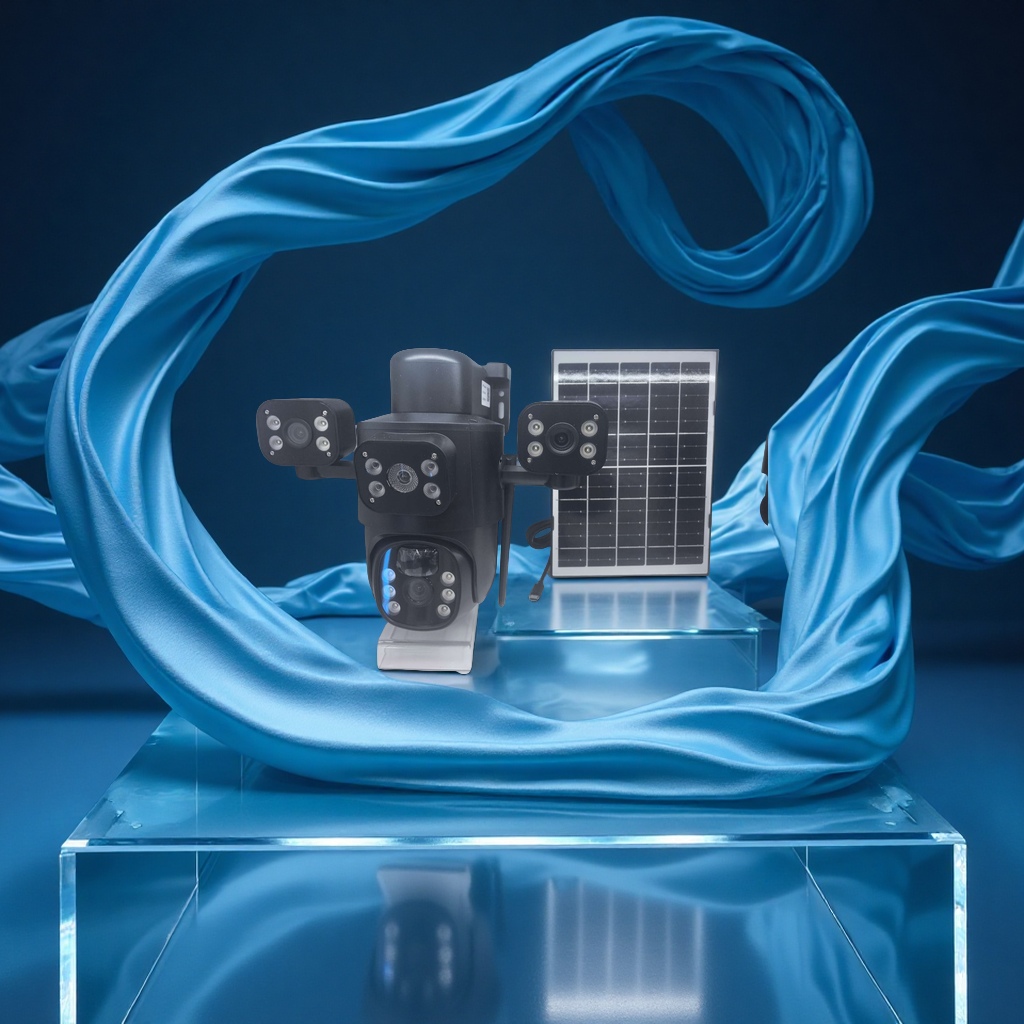 户外监控摄像头无线防水高清夜视远程监控器报警一体太阳能供电