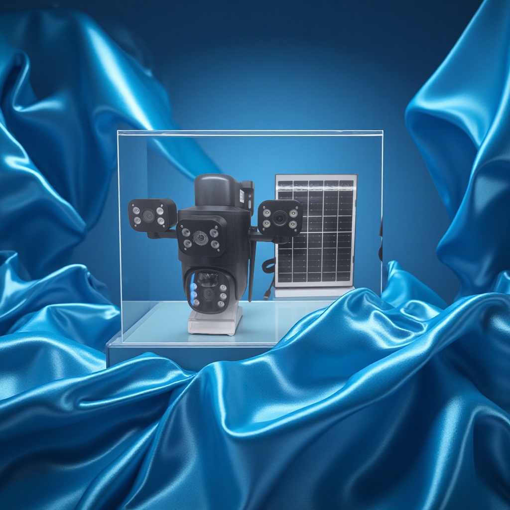 Outdoor surveillance camera, wireless waterproof, high-definition night vision, remote monitoring, alarm integrated, solar power supply details Picture