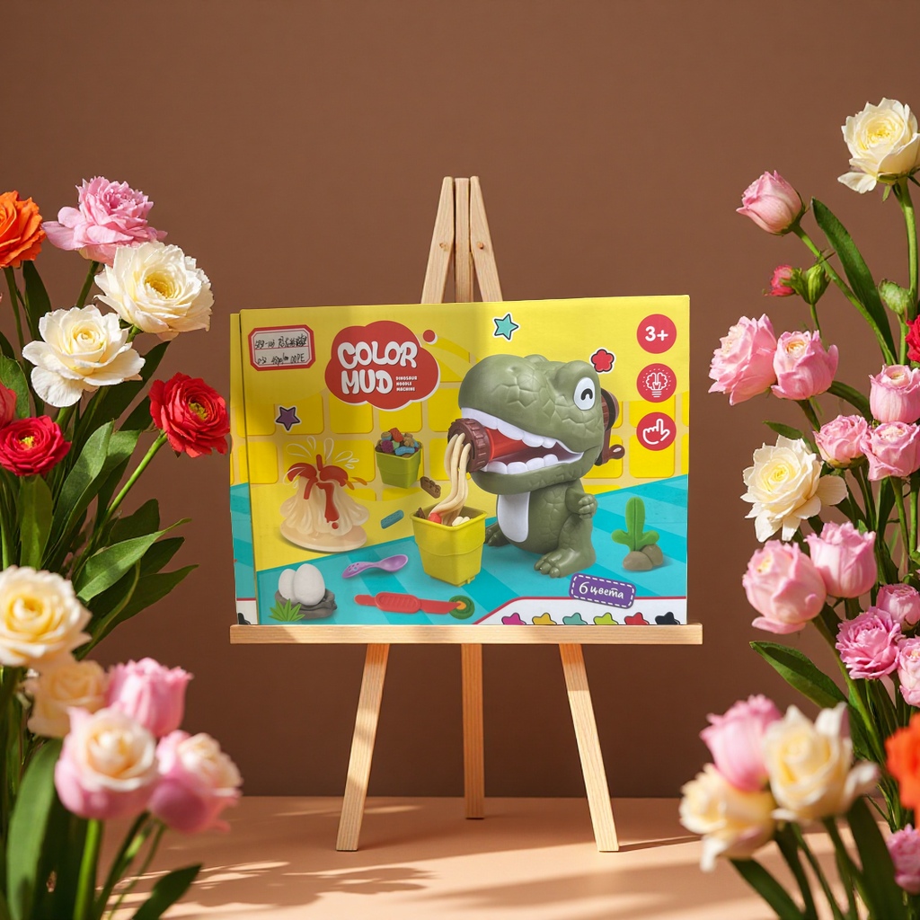 恐龙彩泥套装绿色无色无味儿童手工玩具内含工具和多彩泥适合三岁以上宝宝产品图