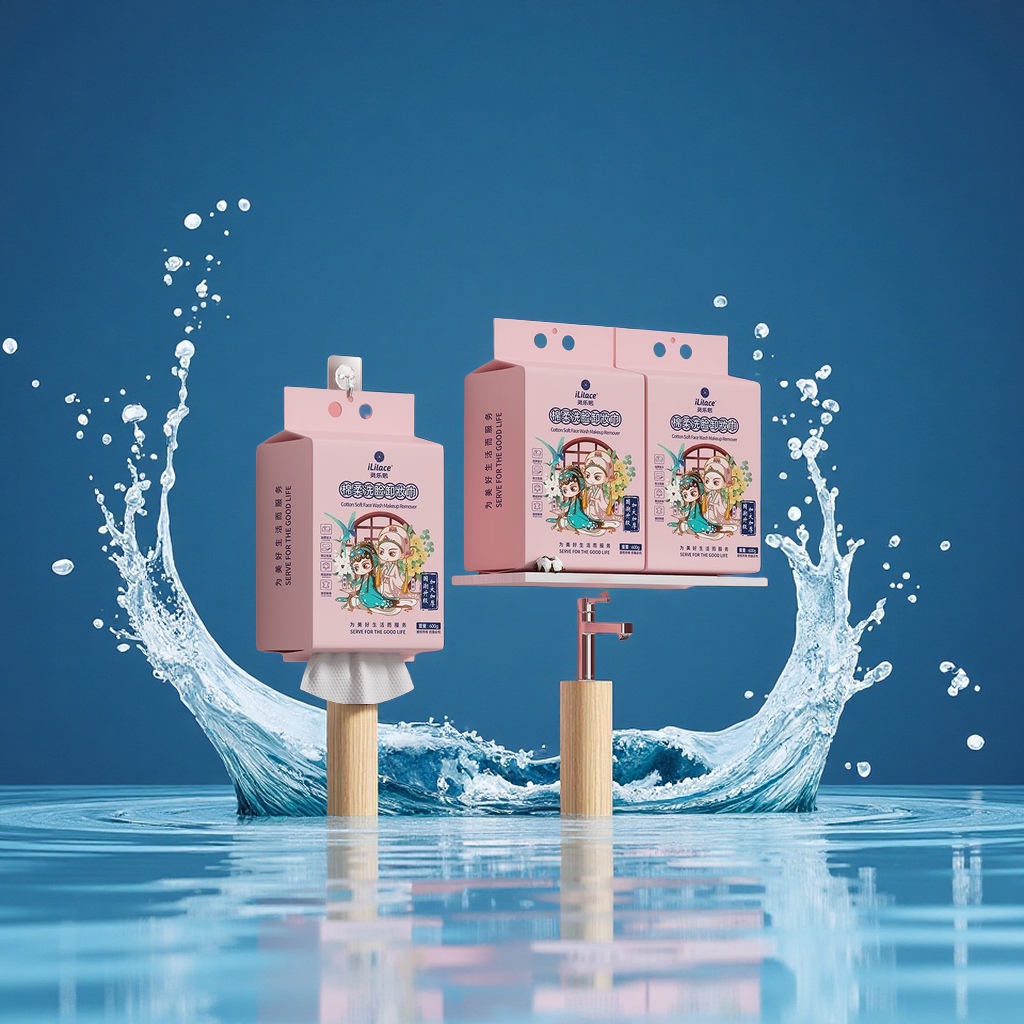 Linglexi Suspended Bottom pull-out cotton Soft thickened Enlarged Facial Cleansing Towel 600g Household Disposable Facial Cleansing Towel at a huge discount details Picture