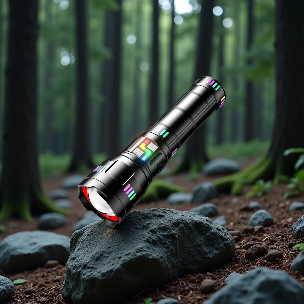 Powerful rechargeable flashlight, long-lasting high-lumen zoom alloy patrol camping portable outdoor lighting fixture