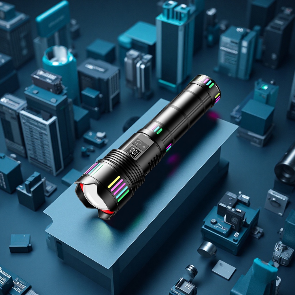 Wholesale of cross-border aluminum alloy flashlights, bright, long-lasting, powerful laser outdoor rechargeable lighting fixtures from the manufacturer