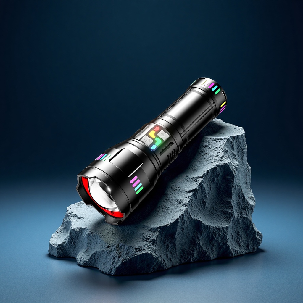 High-power, high-intensity rechargeable flashlight, long-lasting telescopic zoom, high-lumen alloy lamp, new cross-border lighting equipment