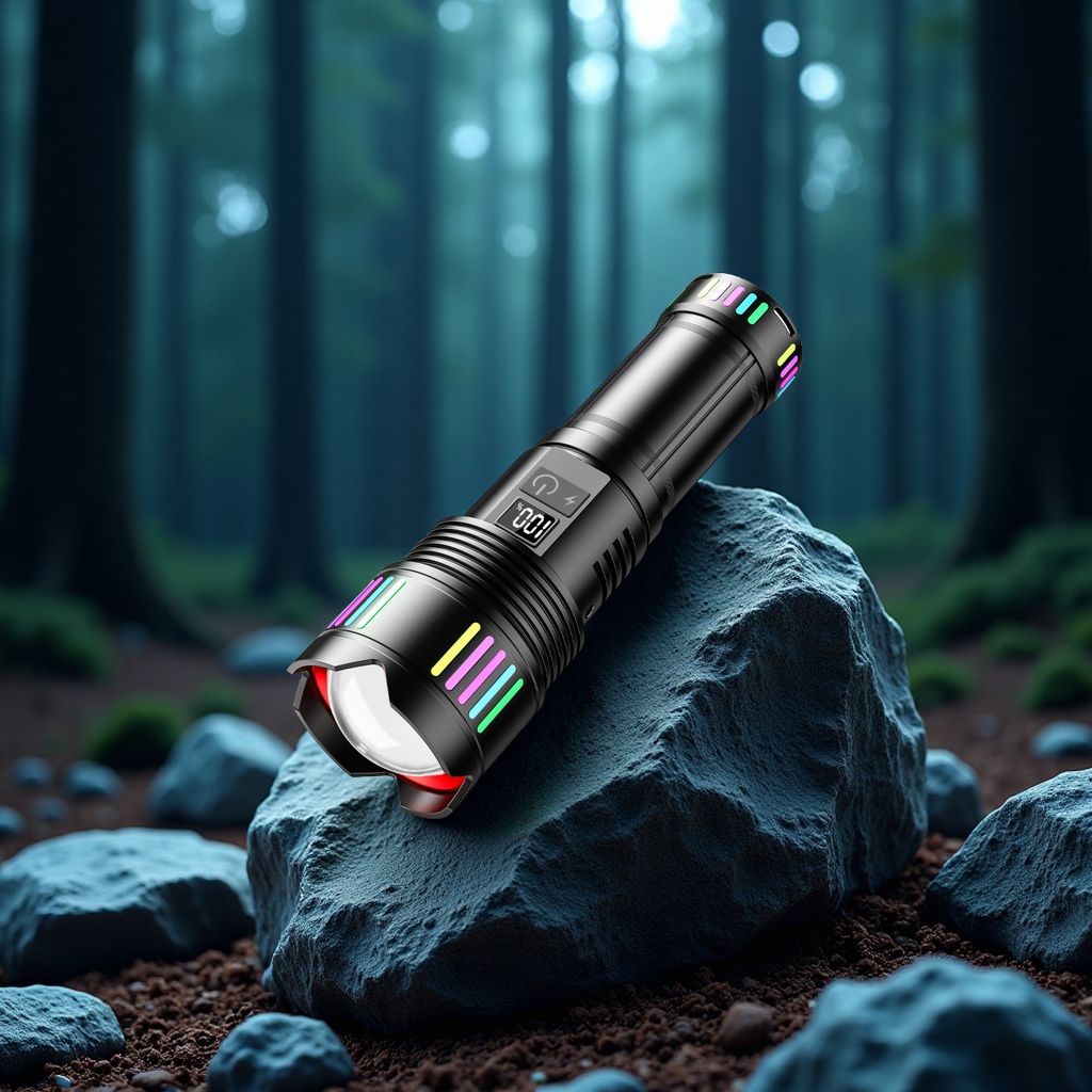 White laser high-intensity flashlight, high-power long-lasting camping outdoor long-range aluminum alloy digital display lighting fixture, special laser lamp