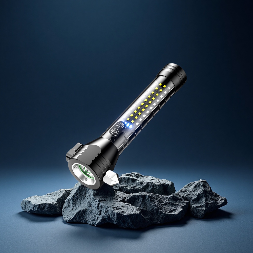 Customized aluminum alloy high-intensity flashlight, high-lumen multi-functional emergency escape portable lighting lamp, laser lamp special safety lamp