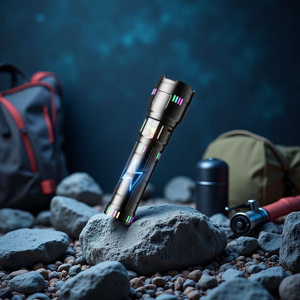 Powerful rechargeable flashlight, long-lasting high-lumen zoom alloy patrol camping portable outdoor lighting fixture Application Scenario