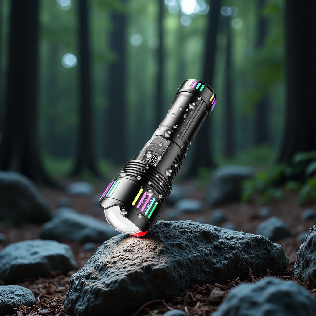 White laser high-intensity flashlight, high-power long-lasting camping outdoor long-range aluminum alloy digital display lighting fixture, special laser lamp Specification image