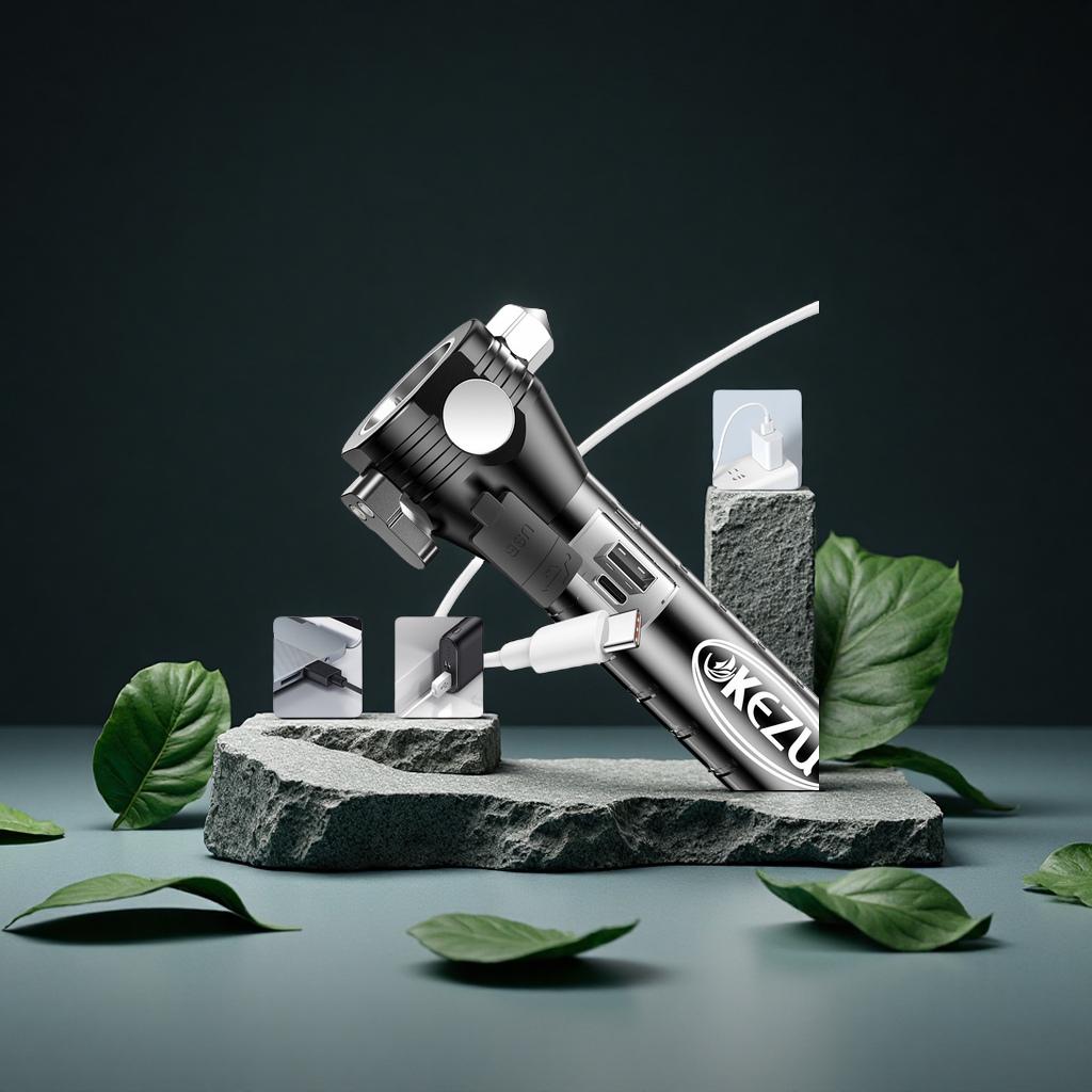 Customized aluminum alloy high-intensity flashlight, high-lumen multi-functional emergency escape portable lighting lamp, laser lamp special safety lamp details Picture