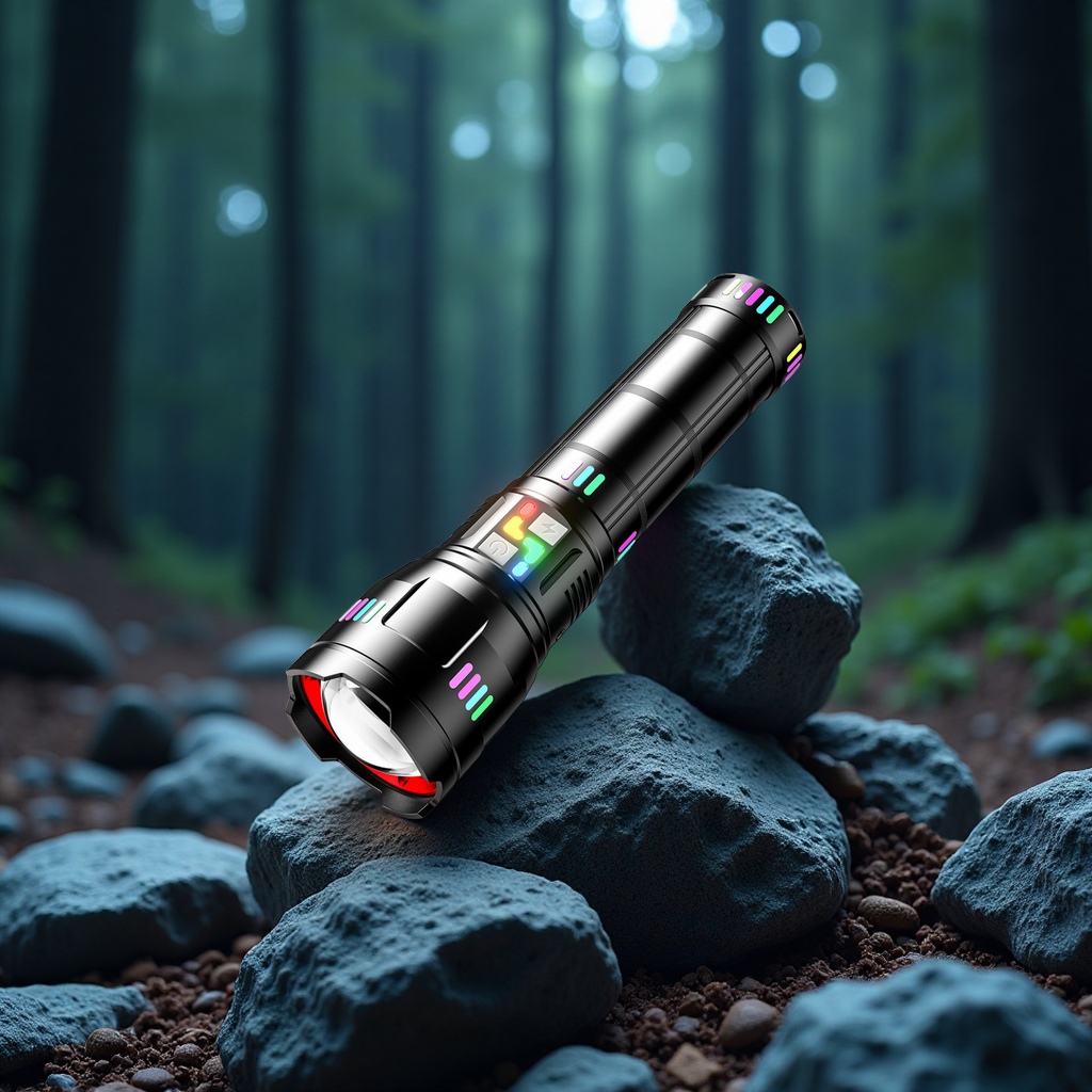 Powerful rechargeable flashlight, long-lasting high-lumen zoom alloy patrol camping portable outdoor lighting fixture Item Picture