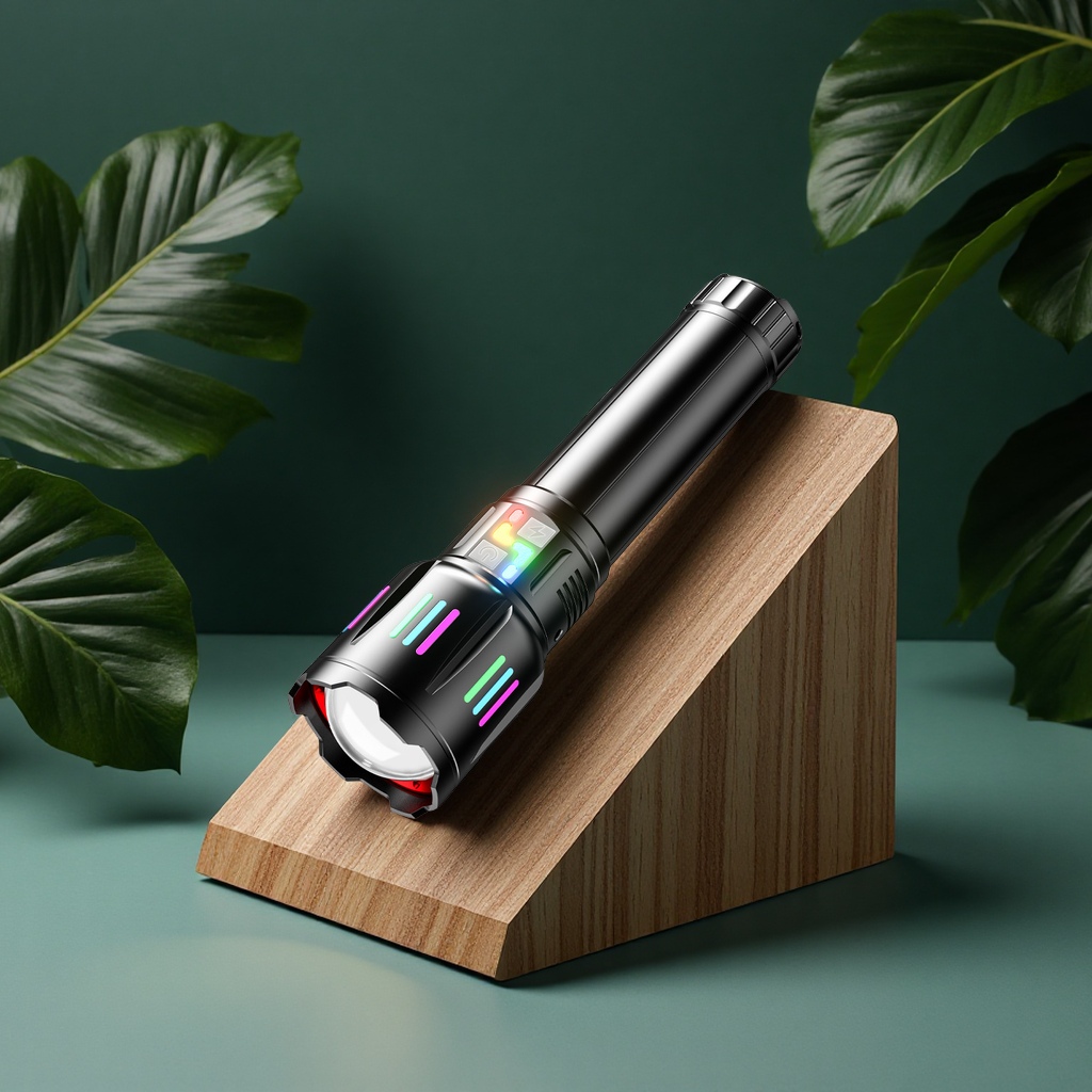 Customized aluminum alloy high-intensity flashlight, long-lasting telescopic zoom, patrol multi-functional lighting, special laser lamp for lighting fixtures