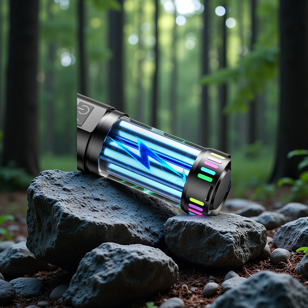 White laser high-intensity flashlight, high-power long-lasting camping outdoor long-range aluminum alloy digital display lighting fixture, special laser lamp Application Scenario