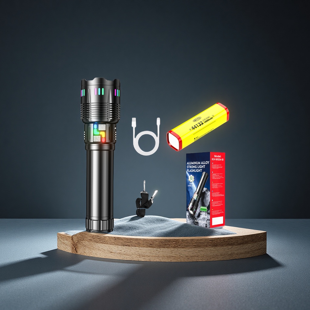 New custom aluminum alloy flashlight, high-intensity laser gun, long-lasting zoom, rechargeable lighting fixture, laser lamp for special use details Picture