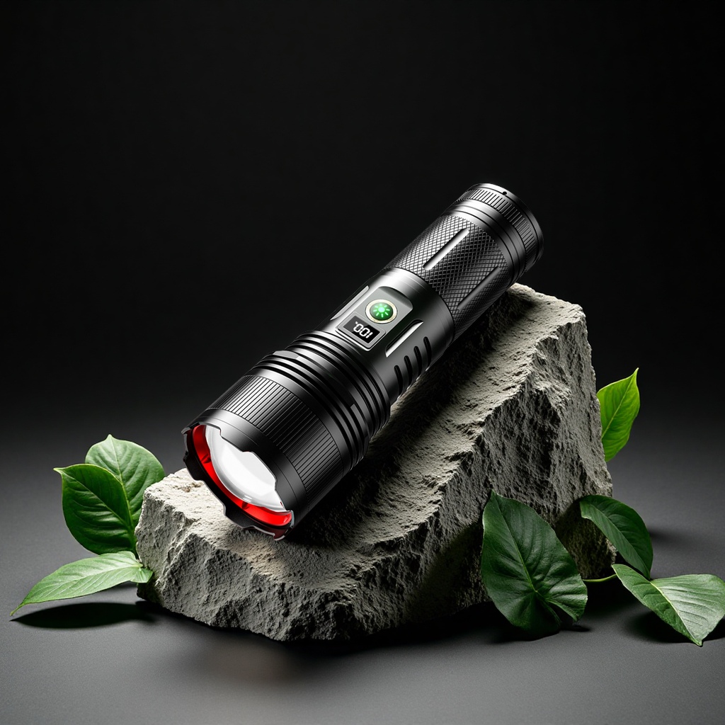 New high-intensity flashlight, lithium battery, high-lumen alloy, tactical outdoor camping portable handheld lighting fixture, laser application