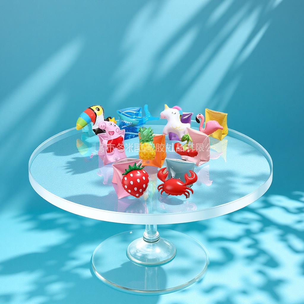 厂家直供PVC充气动物手臂圈加厚双气囊透明水袖泳圈涉水运动水上充气床充气浮排运动户外用品