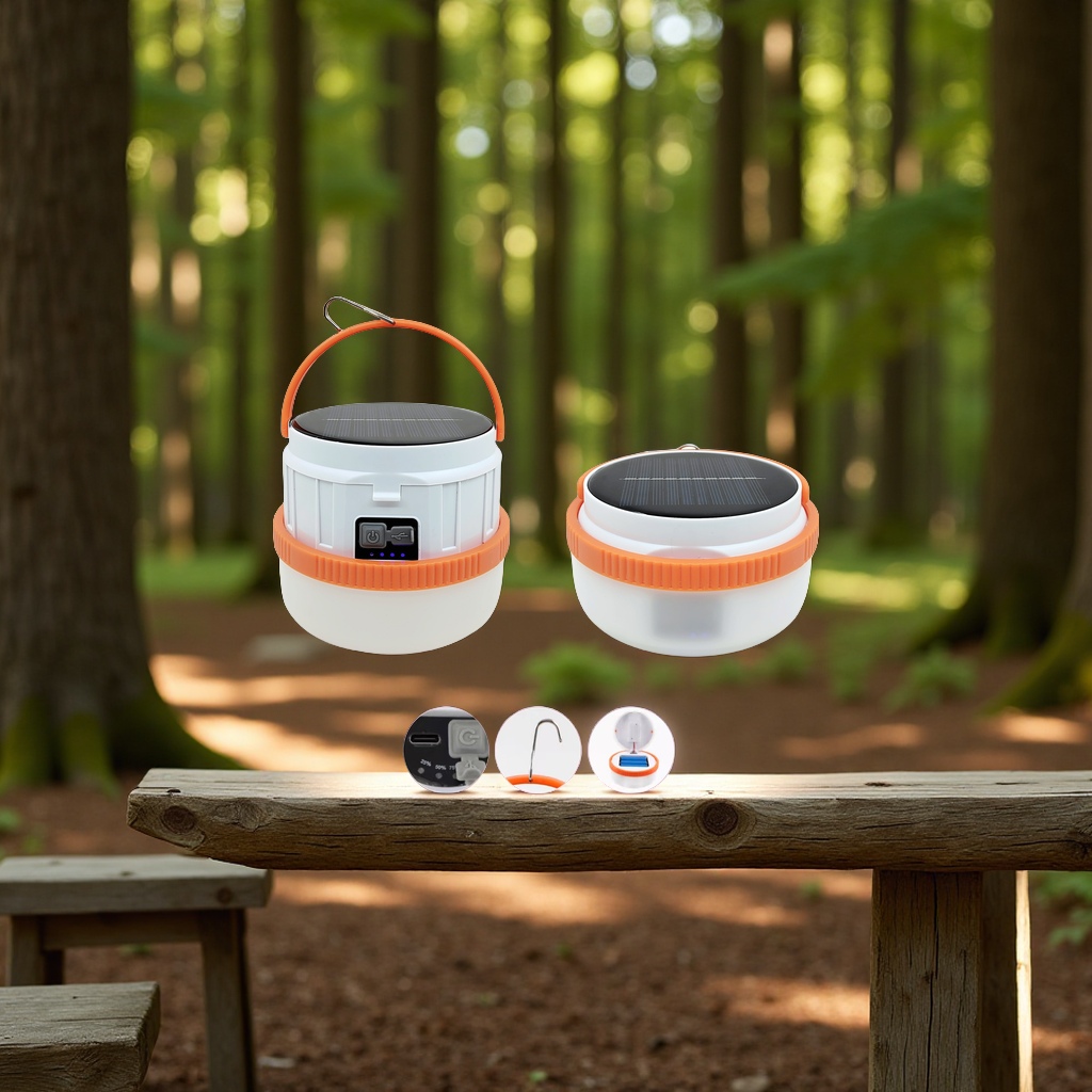 Luz de bulbo retráctil solar con batería de litio removible Type-C recargable camping luz de camping de montaña luz deportiva al aire libre details Picture