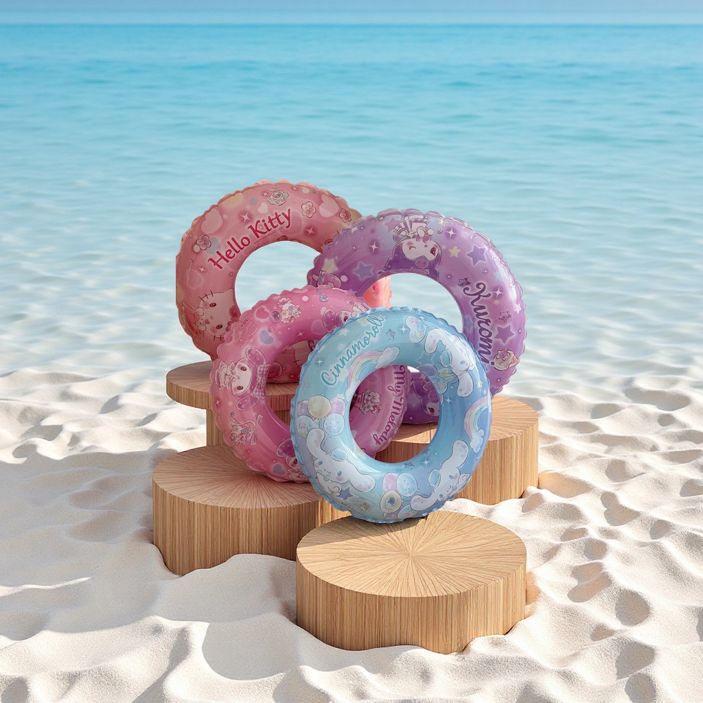 三丽鸥卡通游泳圈加厚充气救生圈腋下圈库洛米凯蒂猫美乐蒂厂家直供运动户外游泳用品