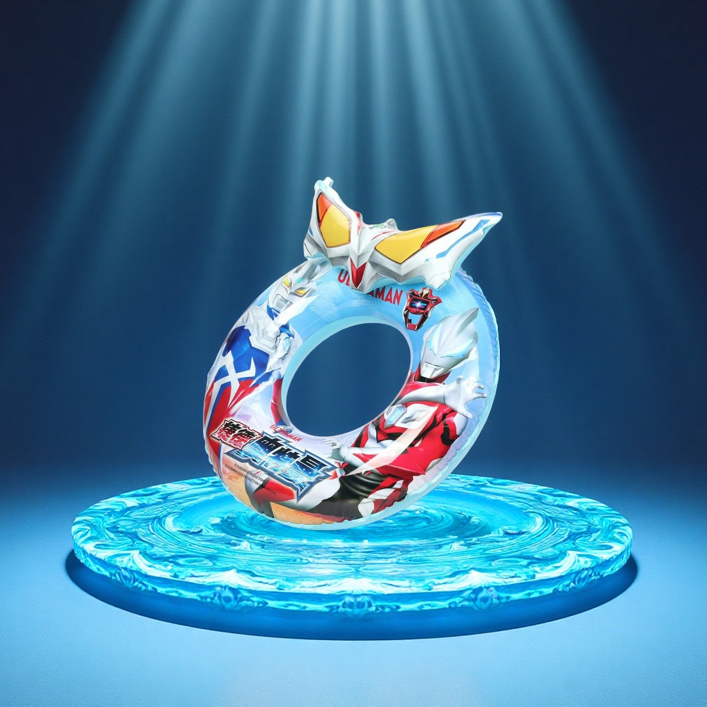 厂家直供奥特曼儿童水上充气泳圈腋下圈头圈浮排卡通气模玩具批发