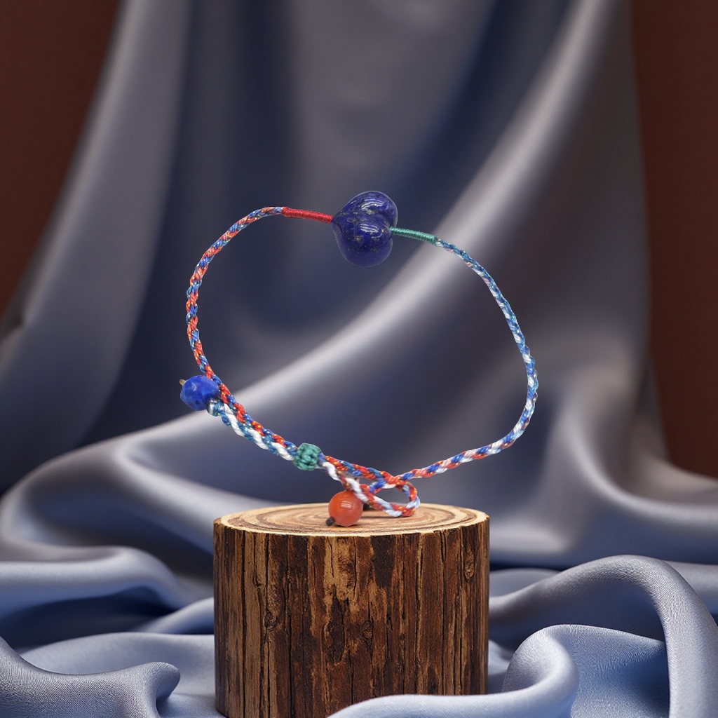 青金石手工编绳，少金少白，阿富汗青金石屁桃，精工四股编，现货秒发，10条起批💰 20元一条[烟花][福][爆竹]