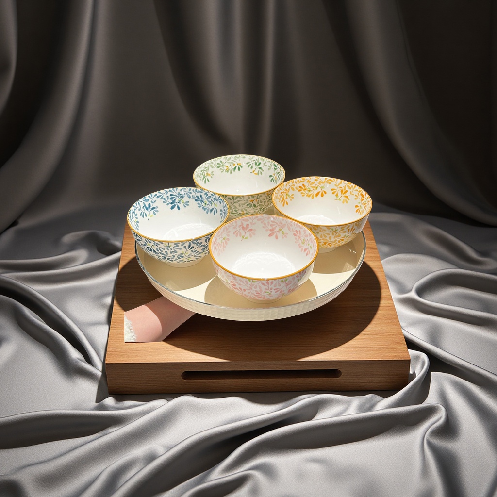 Ceramic ramen bowl 2025 new model household salad soup bowl 6-inch underglaze color high-footed rice bowl, daily-use tableware details Picture