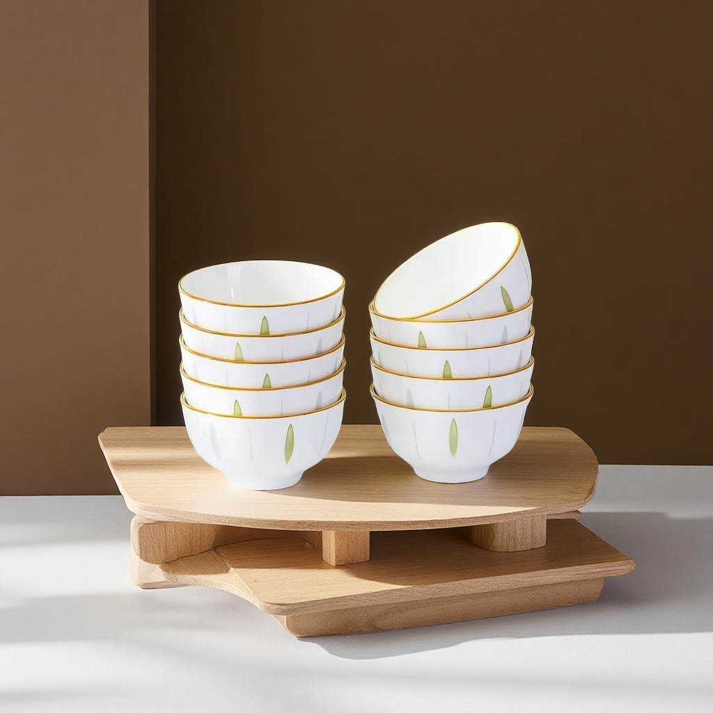 Household ceramic bowl 5-inch rice bowl, high appearance level, daily tableware, essential for dining tables, 2025 new style porcelain bowl, general merchandise