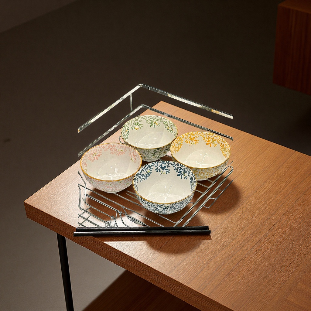 Ceramic ramen bowl 2025 new model household salad soup bowl 6-inch underglaze color high-footed rice bowl, daily-use tableware Application Scenario